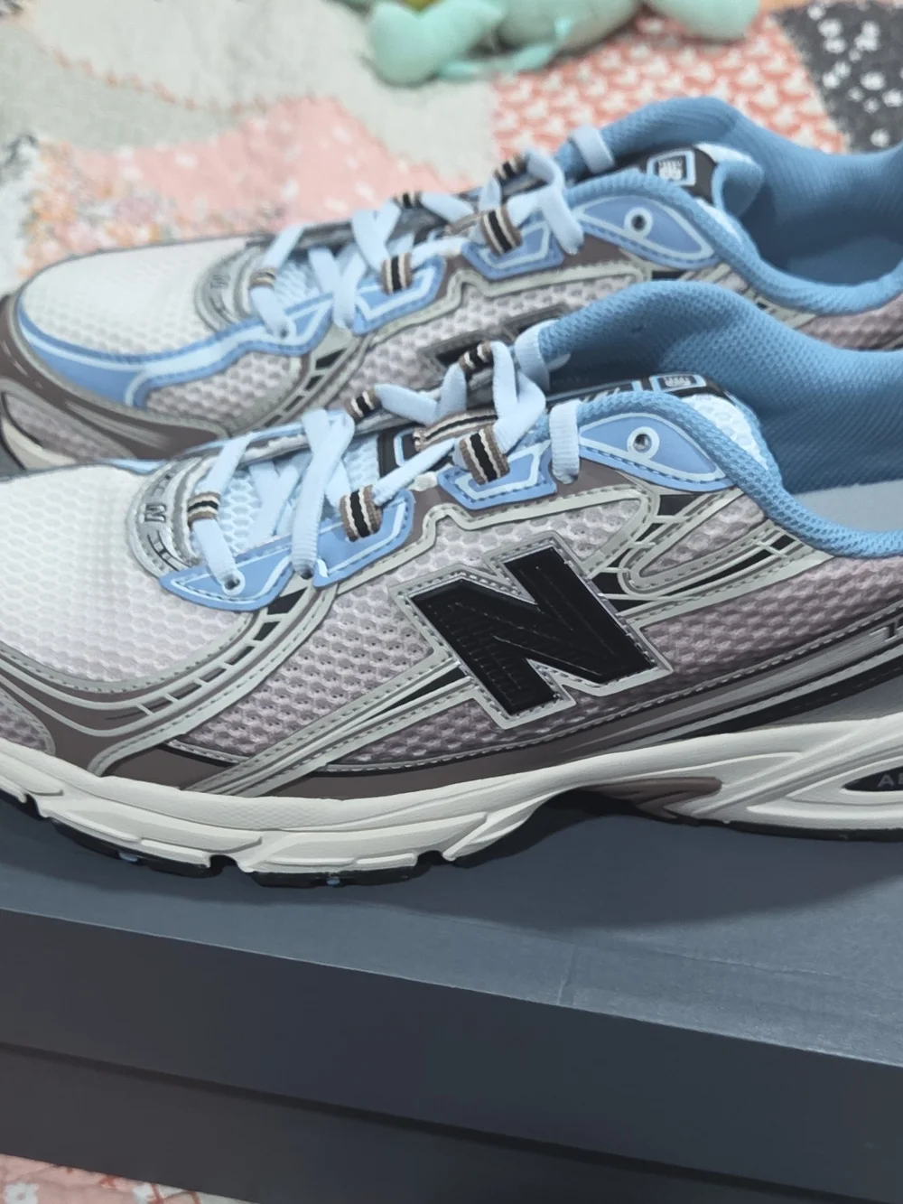 New Balance Unixes Light Blue, White and Gray Athletic Sneakers